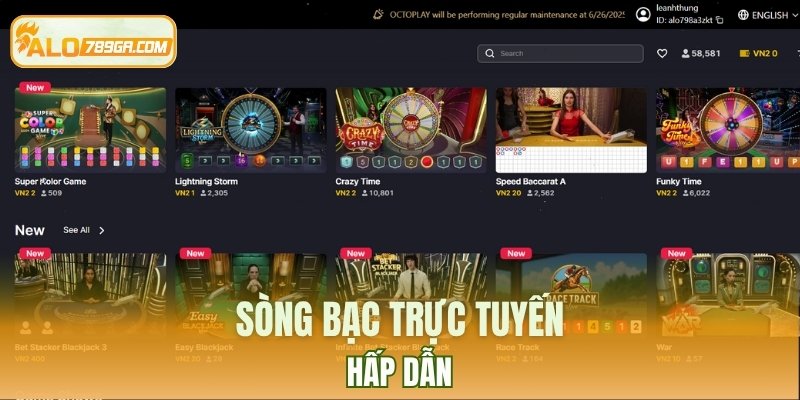 Sòng bạc trực tuyến hấp dẫn từng giây cho mọi người